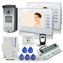 ENVÍO GRATIS Home 7 “Color de Vídeo teléfono de Puerta de Intercomunicación Cámara de Acceso RFID A Prueba de agua + 2 Pantallas Blancas + 180 kg Magnética E-lock