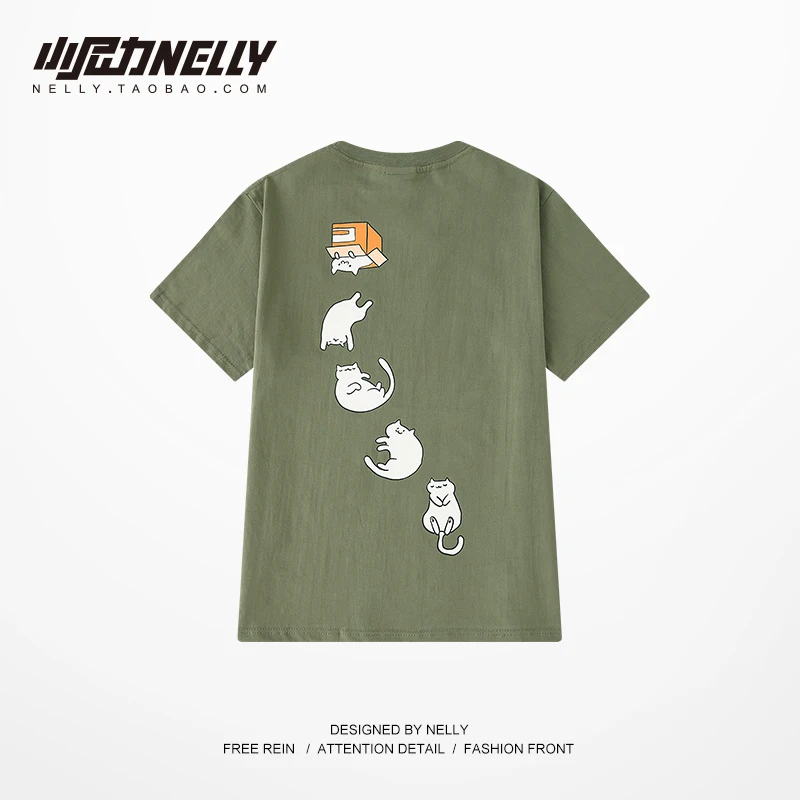 

NELLY 2019 Summer American Cartoon Short Sleeve Shirt Hip Hop Harajuku Solid Color Casual T-Shirt High Quality TOP