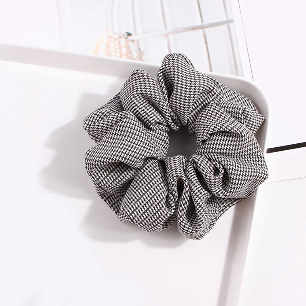 Hot Sales Korean Net Plaid Scrunchies Elastic Hair Bands Hair Rope Ties Women Girls Sweet Cute Hair Accessories Ponytail Holder