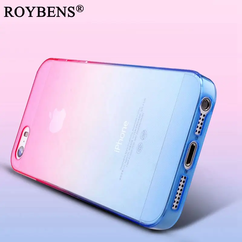 Роскошь для iPhone 5S чехол 5C крышка ультра тонкий ТПУ Мягкий силиконовый SE градиент