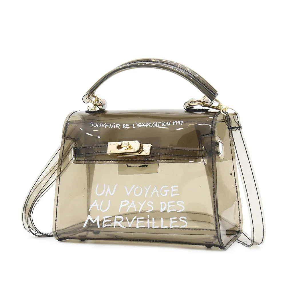 

Women Bag Fashion Transparent Shoulder Jelly Messenger Solid Color Handbag womens wallets and purses ladies wallet