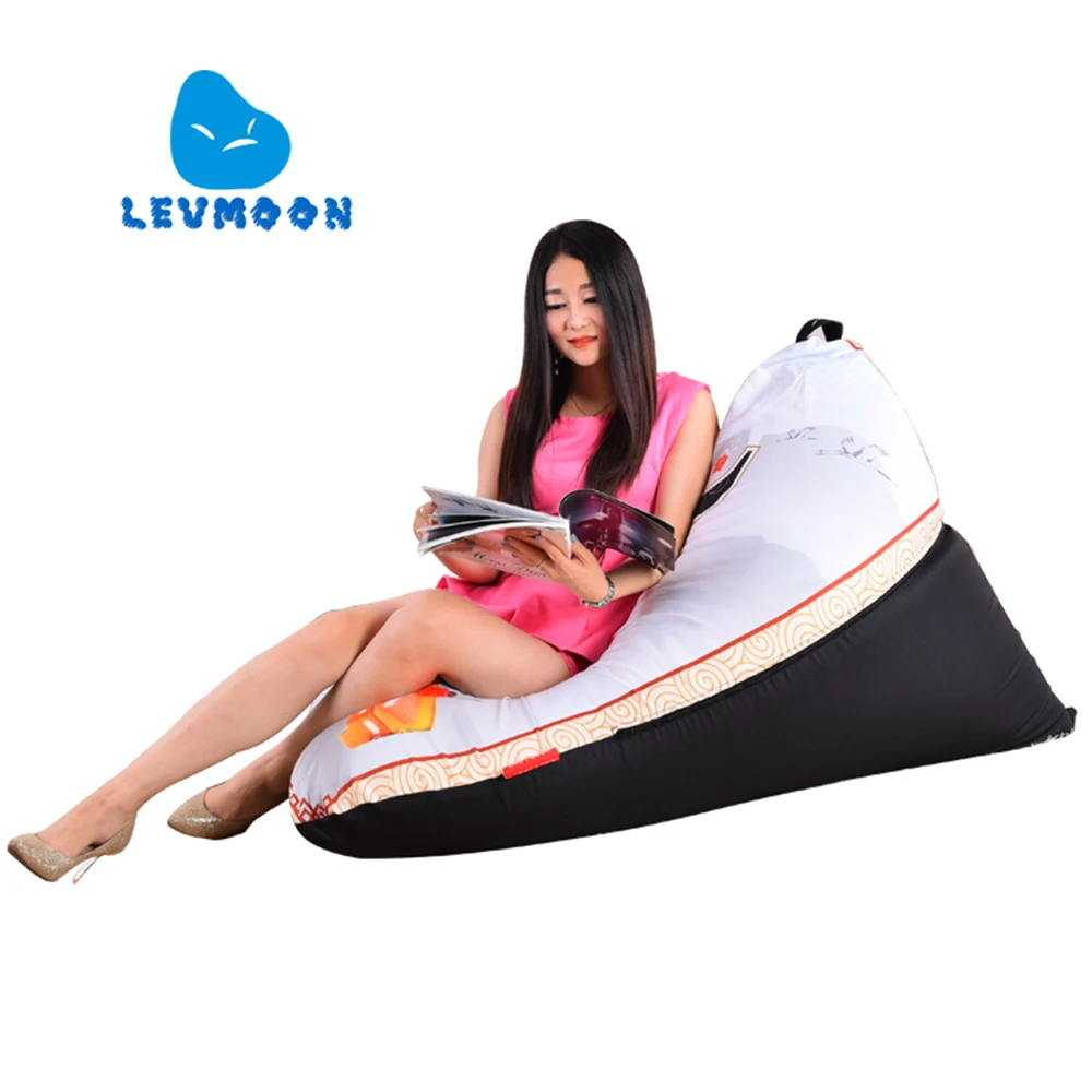 cheap LEVMOON Beanbag Sofa Chair LI Pring Seat Zac Comfort Bean Bag Bed Cover Without Filling 100% Cotton Indoor Beanbags Lounge Chair