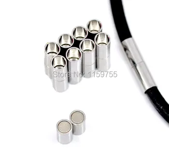 

DIY 50set Silver Tone Magnetic Lock with Lobster Clasp Metal Clasp Findings