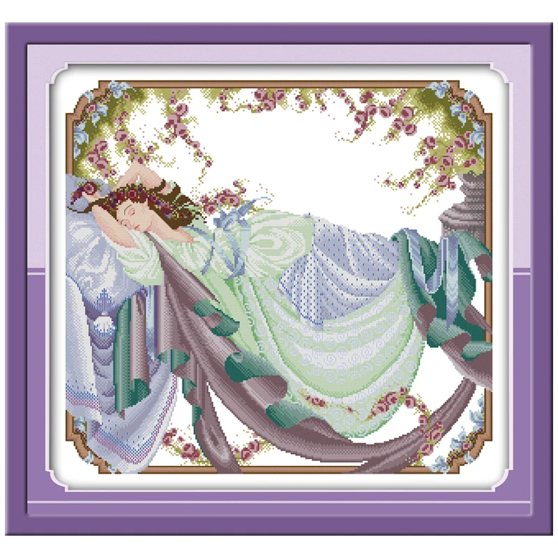 8th Sleeping Beauty(1) Counted Cross Stitch 11CT 14CT Sets Wholesale Cross-stitch Kits Embroidery Needlework | Дом и сад