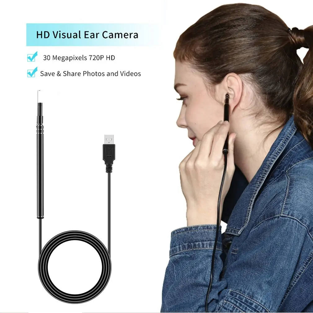 USB الأذن تنظيف أداة HD البصرية الأذن ملعقة متعددة الوظائف Earpick مع البسيطة كاميرا القلم الأذن الرعاية في الأذن تنظيف المنظار