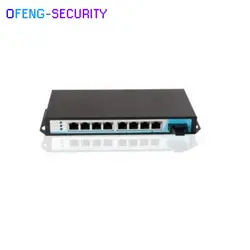 Коммутатор питания через Ethernet 100 м 8 Порты и разъёмы коммутатор POE Switch, 8 Порты и разъёмы AF POE Порты и 1 одиночное волокно по восходящей линии