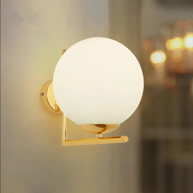 ART DECO wall lamp glass ball lights iron golden lighting led light fixture Dining room Bedroom