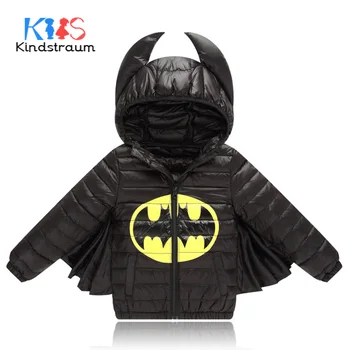 

Kindstraum 2019 New Kids Winter Down Jacket Batman for Boys Girls Character Duck Down Casual Hooded Coat Children Outwear, MC807