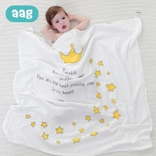 AAG муслиновое банное полотенце, детское одеяло, хлопковое банное газовое Двухслойное полотенце для пеленания, коврик для новорожденных, кровать, диван, покрывало, одеяло 25