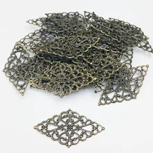 25x45 мм 20 штук филигранные ромб ремесла полые фурнитура для украшений, ювелирные изделия, аксессуары, под бронзу украшения