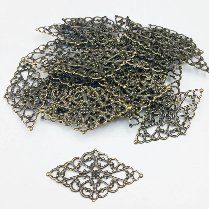 25x45mm 20 pcs بالجملة تخريمية معينات الحرف الجوف الزينة النتائج ، مجوهرات اكسسوارات ، البرونز لهجة الحلي