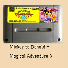Микки К Дональду волшебное Приключения 3-японская версия 16 бит большая серая игровая Карта