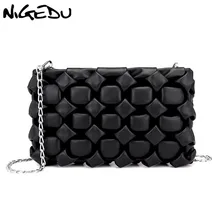 NIGEDU Crossbody bags for women Clutch Bag diamond designer Female messenger Bag Chain Ladies Clutches Purse bolsa feminina bao weichen new designer women shoulder bag purse leather women messenger bags female clutch crossbody bag for ladies bolsa feminina