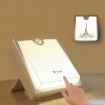 

LAIDEYI Square Night Light Human Sensor Induction Cabinet Bedside Innovate Energy-Saving Desk Lamp Emergency Toilet Light