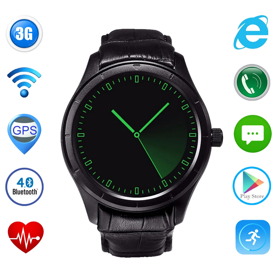 X5 Plus Androld 4 4 Dual Core Smart Watch 1 39 Inch AMOLED Heart Rate 3G