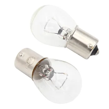 

2Pcs 1156 BA15S Glass High Power Low Consumption Car Auto Stop Light Brake Bulb Indicator Lamp 21W DC12V White/Amber#289597