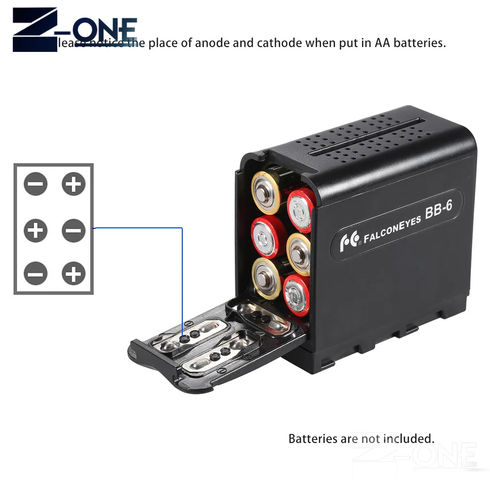 BB-6, 6 шт., чехол для батареи AA, аккумулятор, держатель питания, как NP-F, батарея серии NP-970, светодиодный светильник, панель/монитор