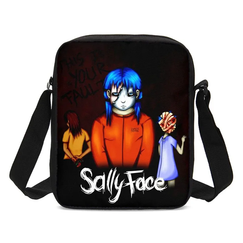 

Games Crossbody Bags For Boys Girls Cool Cartoon Sally Face 3D Printing Messenger Bags Shoulder Bags Casual Sling Bags