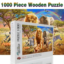 Prairie Животные головоломки 1000 шт. взрослых головоломка деревянные головоломки мультфильм Пазлы для детей развивающие игрушки, подарки