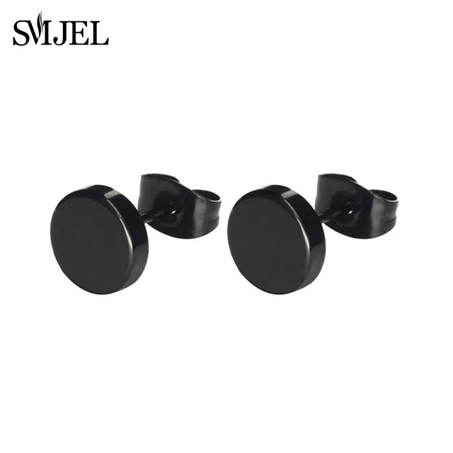 Black Round Earring
