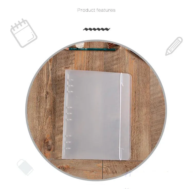 4 Creative Ring Binder B5A4567 PP Notebook Accessory Sheet Shell  office & school supplies Stationery Transparent Concise 6 Holes