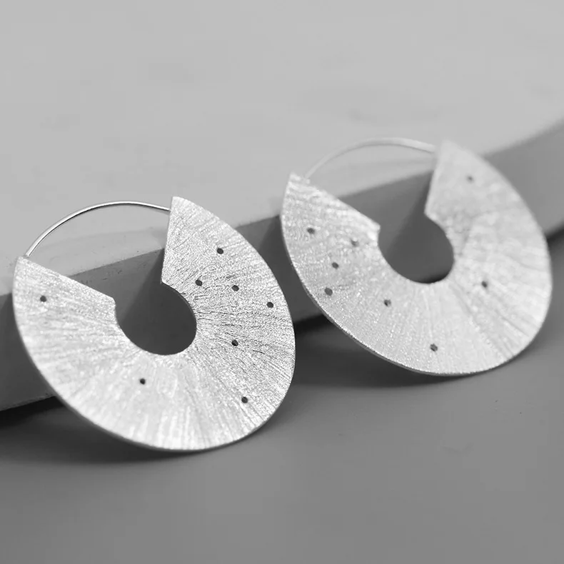 

CMAJOR Designer 925 Sterling Silver Minimalist Brushed Gold Tone Disc Earrings Women Girls Original Fine Jewelry Wholesale