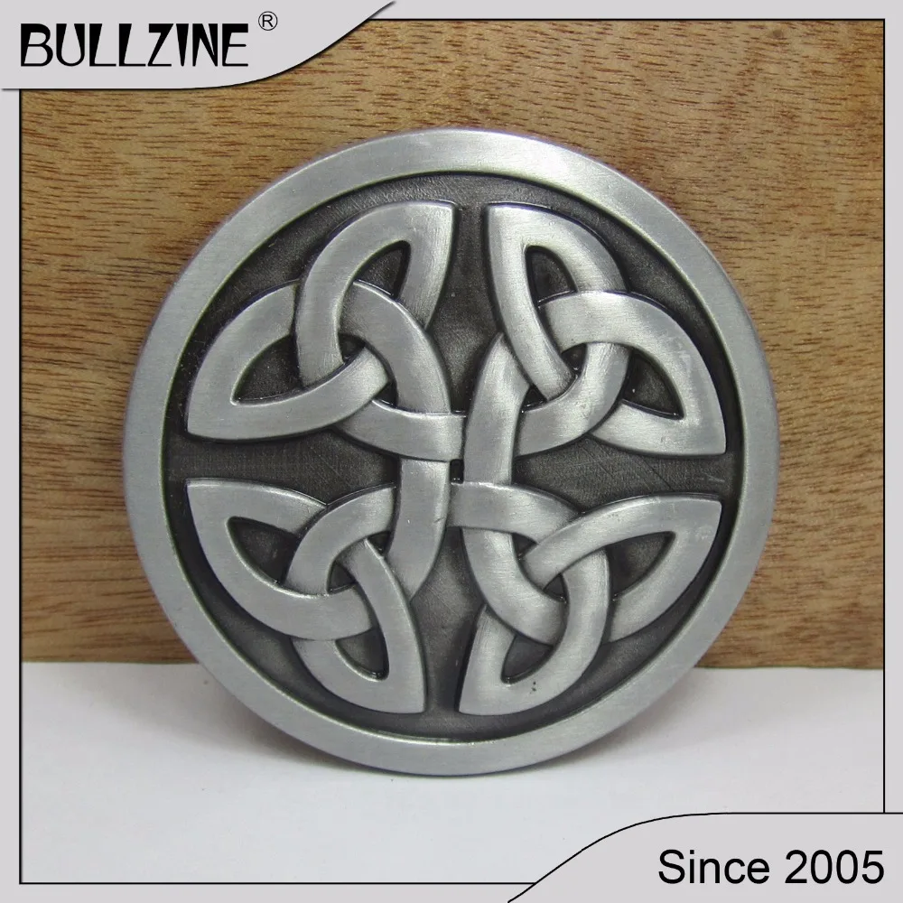 

The Bullzine Western knot belt buckle with pewter finish FP-02977 suitable for 4cm width belt