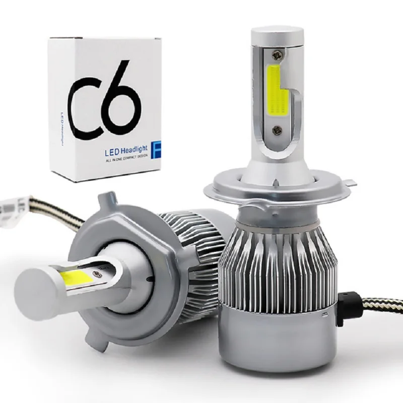

1 Set Car Led Headlight Bulbs Lamp H4 H7 H11 50W/pair H8 HB4 H1 H3 HB3 Auto Car High Low Beam 6000K 12V Light Source C6