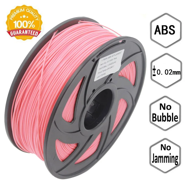 1 кг 1,75 мм 3d Принтер Нити PLA ABS пластик материал для CTC Reprap K8200 Unimaker Makerbot UP Afinia Solidoodle Delta Huxley - Цвет: ABS Pink