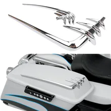 1 Para Qualitäts-chrom Silber ABS Motorrad Satteltasche Deckel Akzente Fall Für Harley Touring 1993-2013 Mit Harten taschen C/5