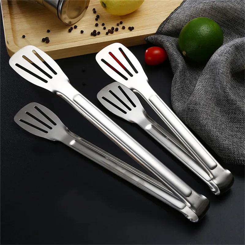 

4YANG Stainless Steel Wooden Plastic Kitchen Food Utensils Buffet Cooking Tool Anti Heat Bread Clip Pastry Clamp Barbecue Tong