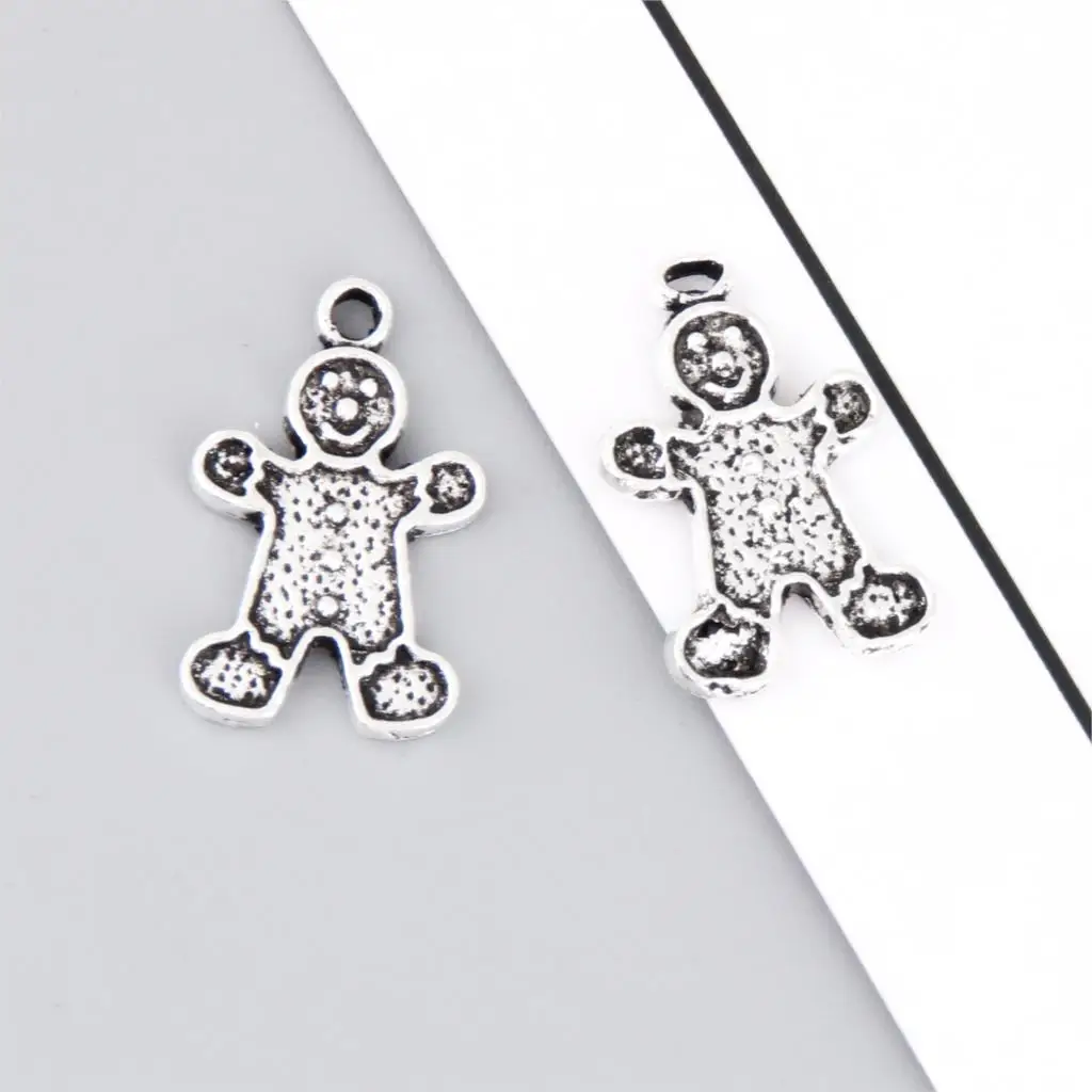 Кулон в виде пряника серебристого цвета 20 х12 мм 25 шт.|Шармы| |