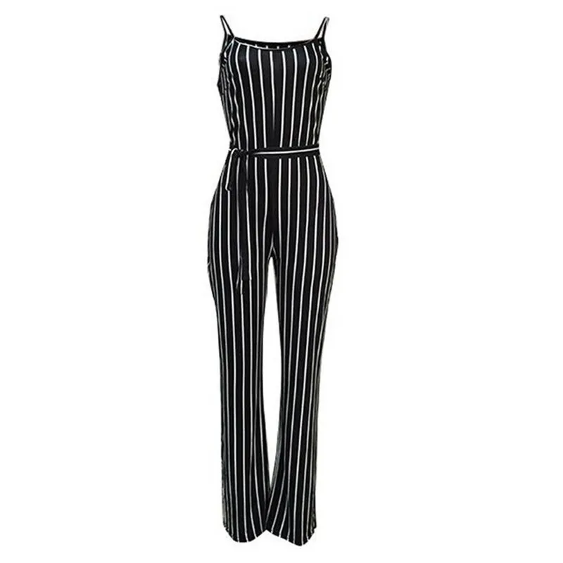 

Trendy Women clothes Ladies V-neck sleeveless strap Bandage Jumpsuit backless casual Polyester Romper one pieces