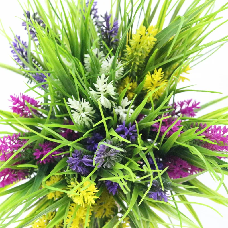 Flone 7 Branch Romantic Provence Lavender Plastic Flower Artificial Flowers Grain Wedding Home Home Decorative Simulation Flower (41)