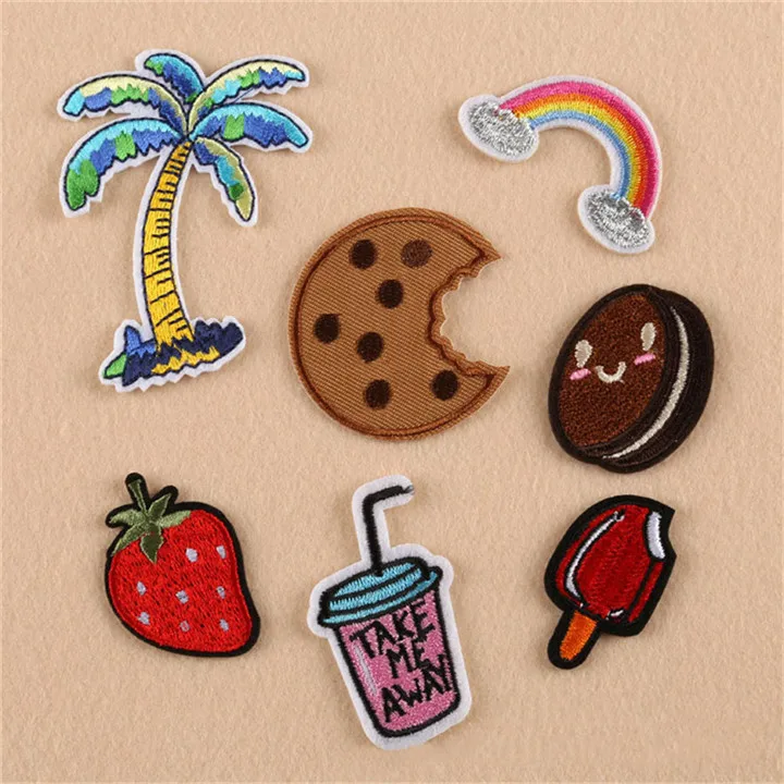 6 Cartoon Stripes Patches For Clothing Applique Embroidery Patch For Clothes Backpack Fabric Patch Ironing Sewing Diy Badges Jackets