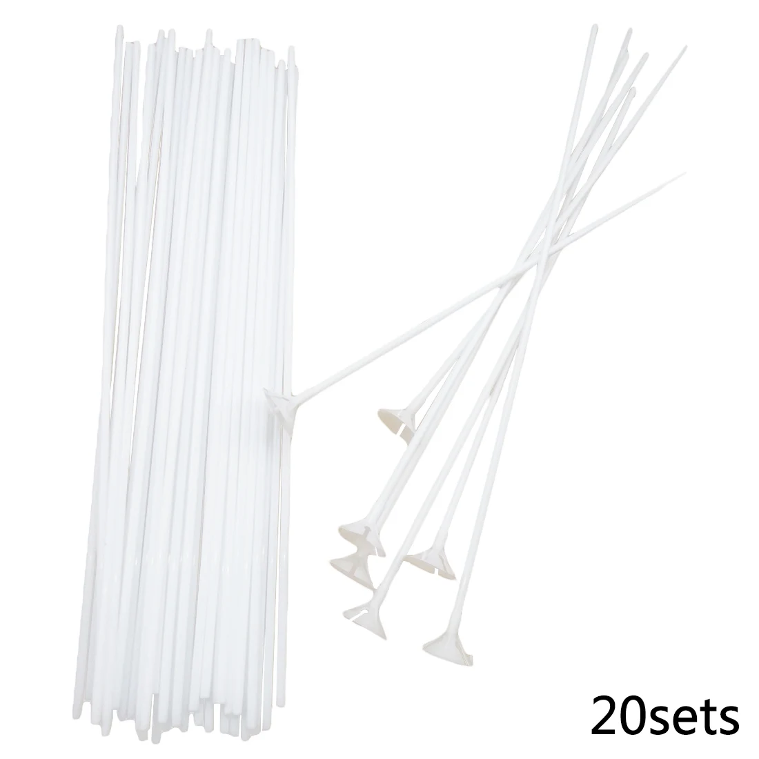 20 компл./лот 40 см шар Stick белые стержни шары держатель палочки с чашкой вечерние поставки Свадебная вечеринка украшения аксессуары