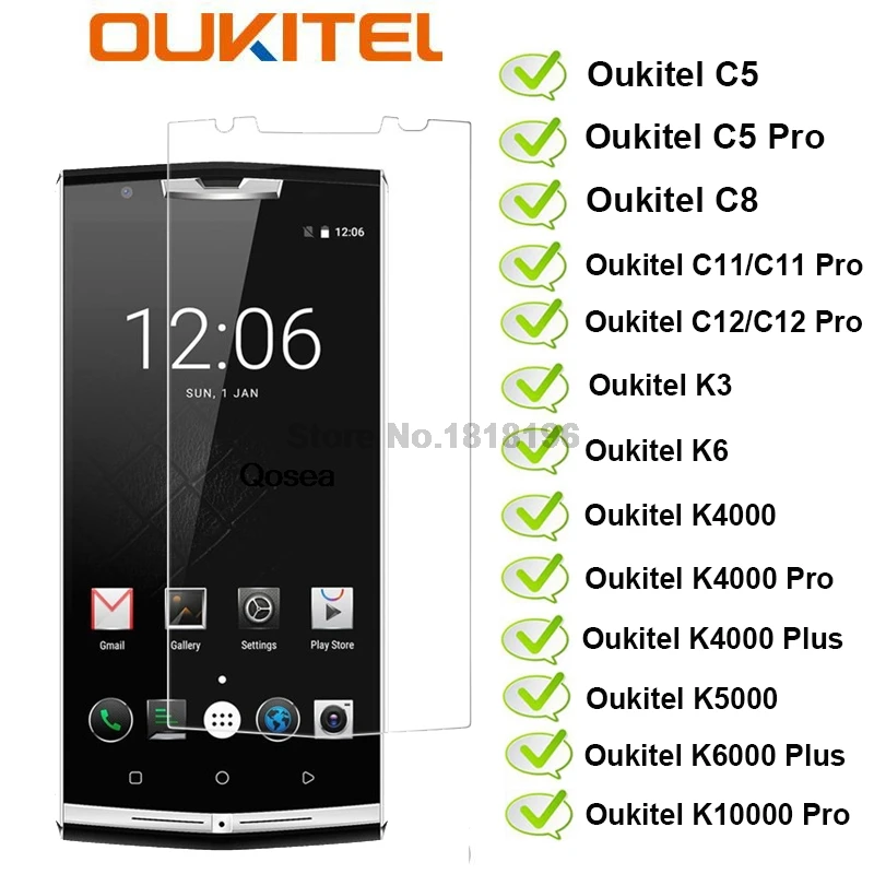 

Tempered Glass Film For Oukitel C5 C11 C12 Pro C8 Screen Protector Phone Film For Oukitel K5000 K4000 K1000 Pro K6000 Plus Glass