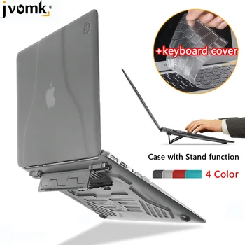 

Jvomk Fashion Matte Hard Laptop Case with Portable Stand / Bracket For MacBook Air 13 inch + Keyboard Cover