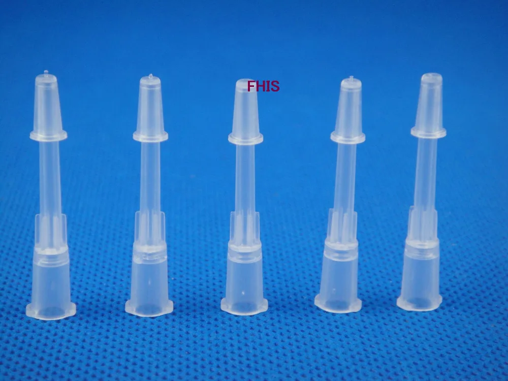 

Plastic tips w / cap syringe dispensing tip cones protective sleeve jacket