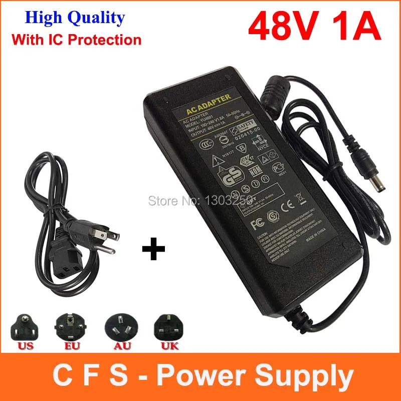 

AC DC Power Adapter 48V 1A Charger Transformer 48W Power supply For LED Strip Light CCTV Camera 1pcs