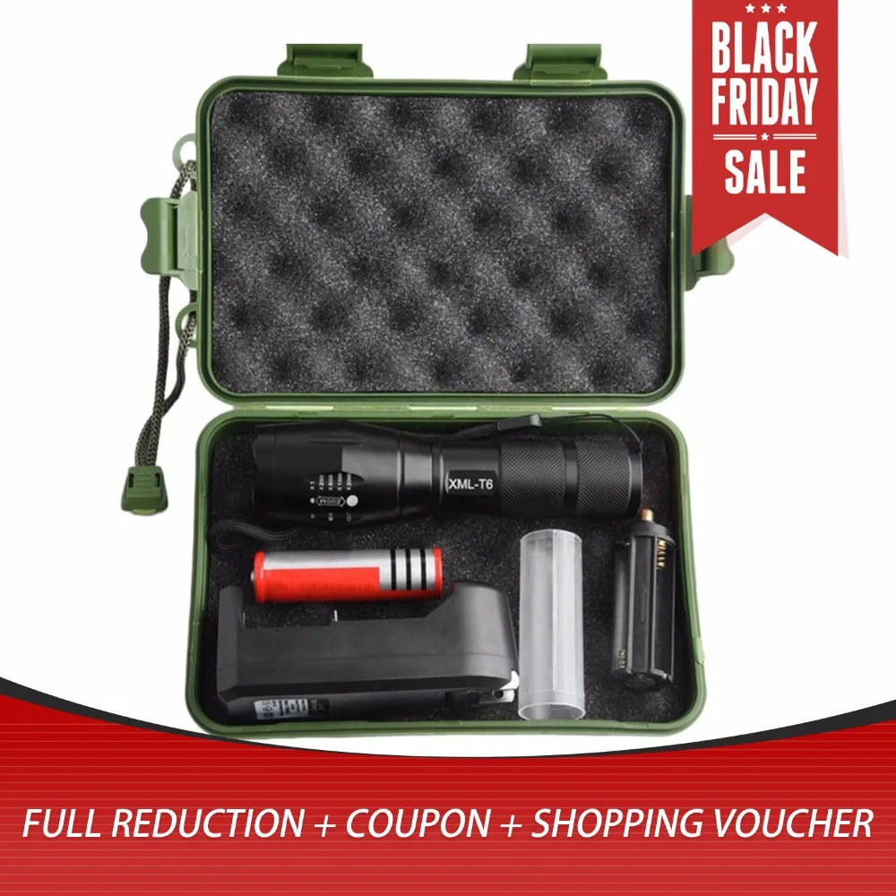 

Strong Light Torch T6 800LM Aluminum Waterproof Zoomable LED Flashlight Torch light for 18650 Rechargeable Battery or AAA