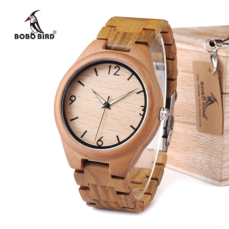 Бобо птица зеленый сандаловое дерево мужские часы светящиеся указка деревянные часы классические verawwood часы принимаем логотип Прямая поставка