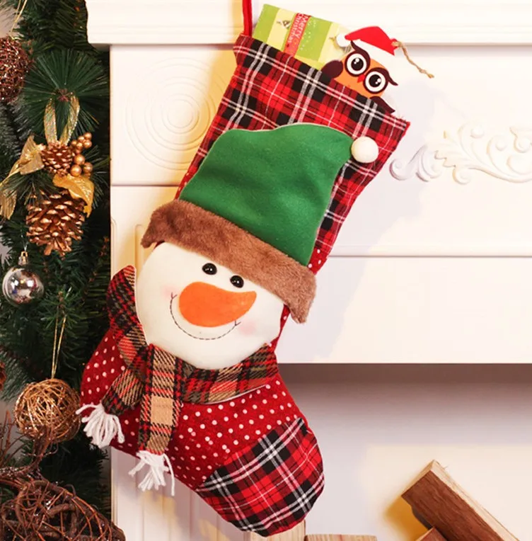 OnnPnnQ рождественские чулки 54 см милые большие рождественские чулки s Подарочная сумка Decoracion рождественские украшения для дома - Цвет: Snowman