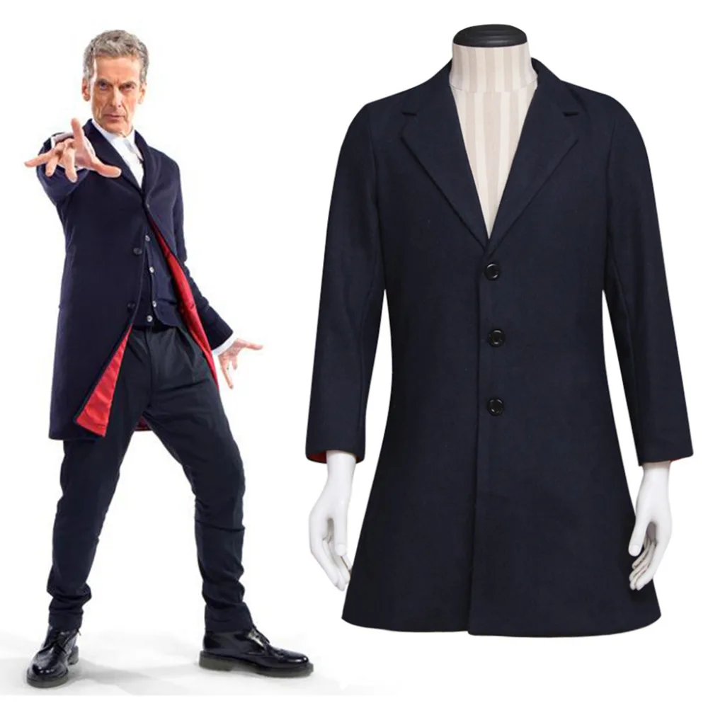 

Doctor Who Coat Suit Who is Doctor Twelveth 12th Dr. Navy Blue Frock Coat Halloween Carnival Cosplay Costume