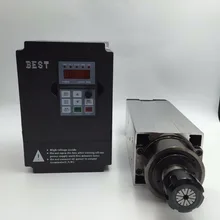 2.2KW 18000 об/мин ER25 четырехтактный двигатель с воздушные охлаждением квадратный шпиндель мотор 380 V+ 4KW 3 фазы 380 В VFD инвертор для деревообрабатывающий фрезерный станок с ЧПУ