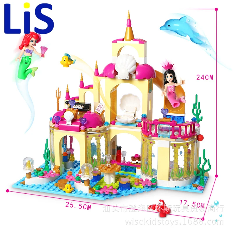 

Lis 2017 Lepin 400Pcs Princess Undersea Palace Model Building Kits minis Blocks Bricks Girl Toy Gift 306 bela 10436 SY374