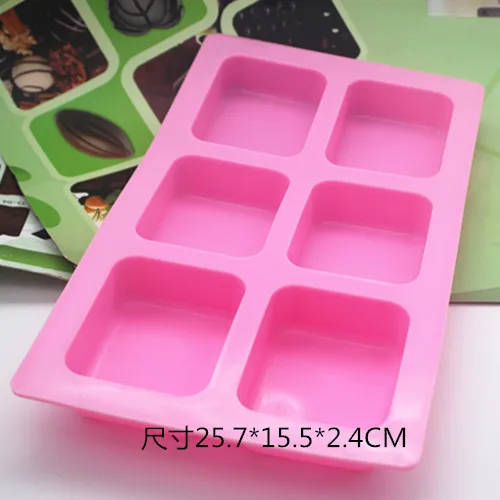 6 continuous silicone cake mold hand rectangular soap mould
