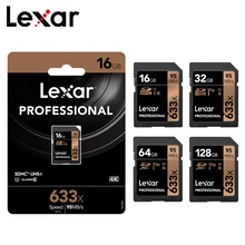 Lexar 64 Гб sd-карта класс 10 карта памяти 633x U3 SDHC SDXC 128 ГБ UHS-I 32 ГБ макс 95 МБ/с./с 16 Гб sd-карта для камера