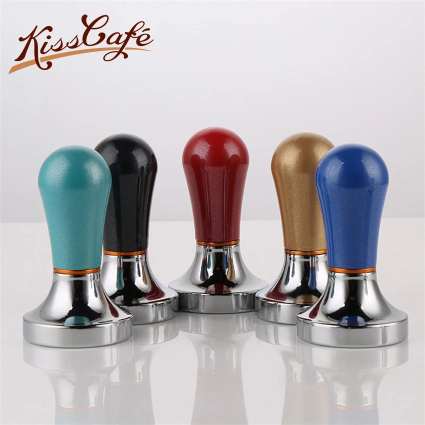 

57.5MM Coffee Tampers 304 Stainless Steel Base Aluminum Handle Press Coffee Tamper Powder Hammer Customized Coffee Accessories