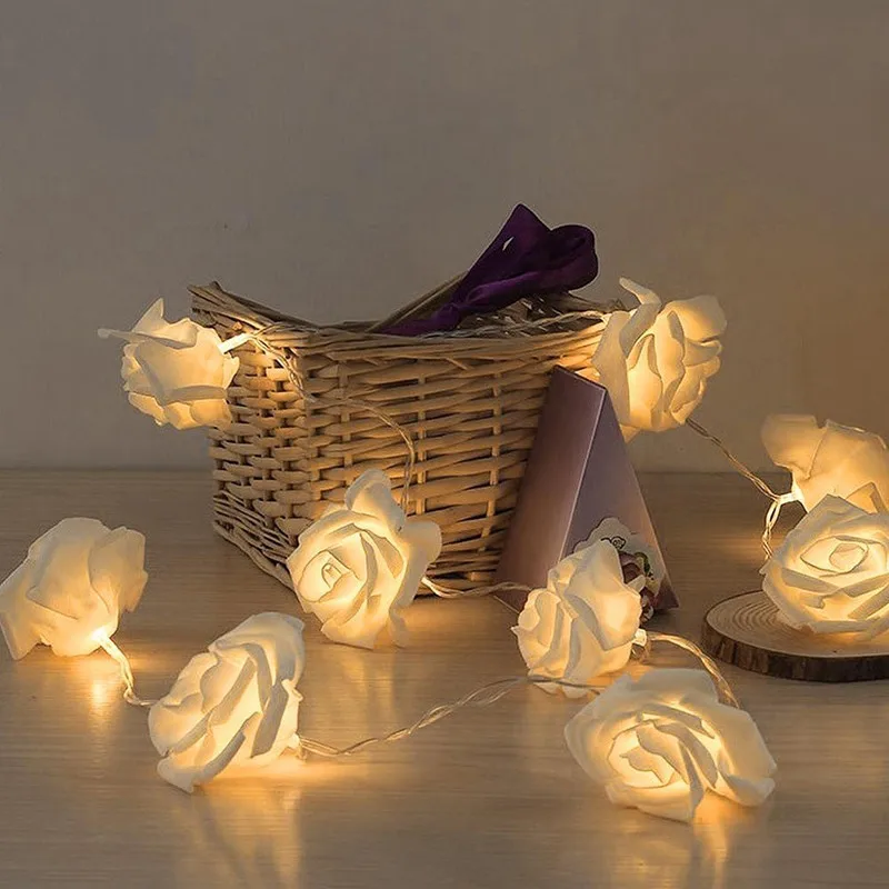 10 LED Novelty Rose Flower Fairy String Lights Lamp Indoor Outdoor  1.2M Holiday